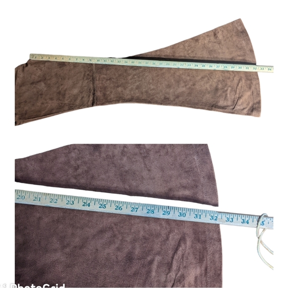 Volcom Sz 5 Brown Suede Leather Pants Lg Flare Bell Bottom 60s 70s Hippy Costume - Picture 9 of 16